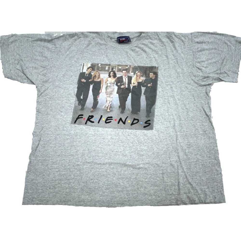 Vintage Friends Shirt Men XL Gray Tee Promo NBC TV USA Made Y2K 00s Pop Culture